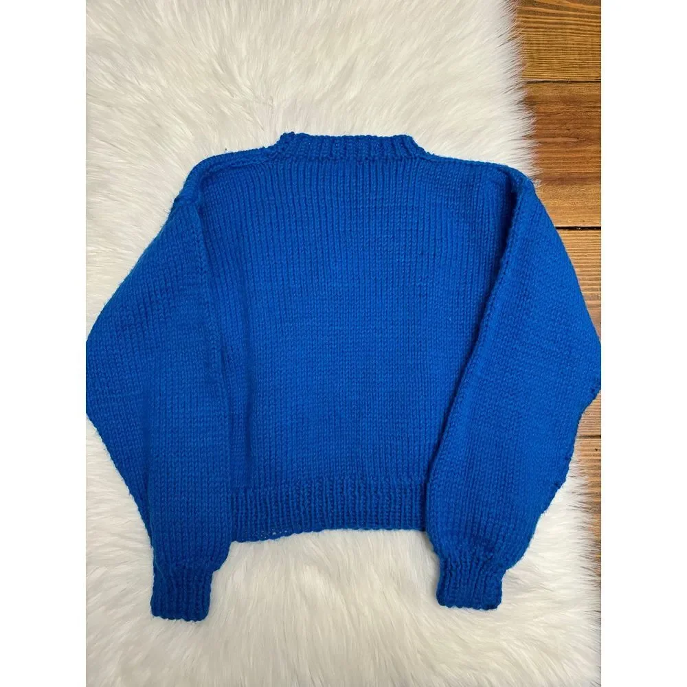 Sweater Vintage hand‎ knit STOP sign
